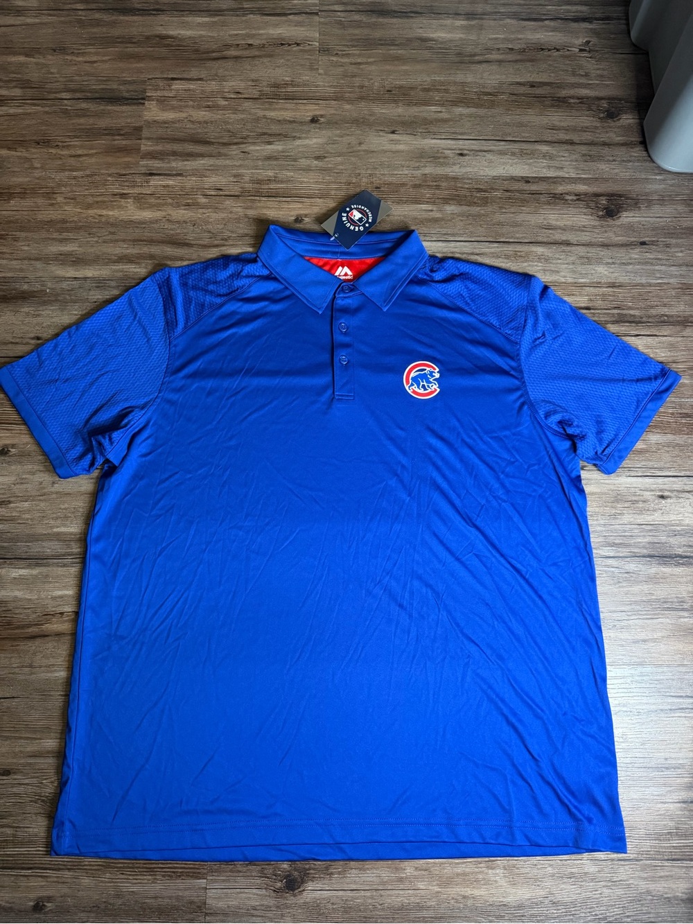 Majestic Chicago Cubs MLB Genuine Merchandise Blue Polo Shirt Size 2XL